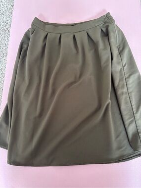 Forever 21 Olive Green A-Line Pleated Skirt